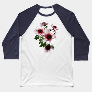 Chrysanthemums - Light Pink Mums With Dark Pink Center Baseball T-Shirt